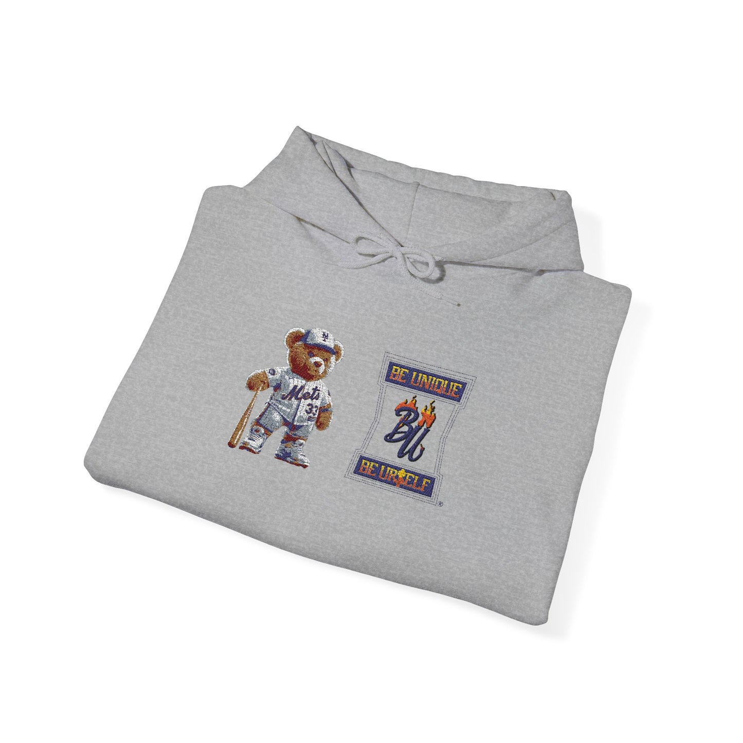 Space Bear Graphic Hoodie — Retro Astronaut Teddy Patch Sweatshirt