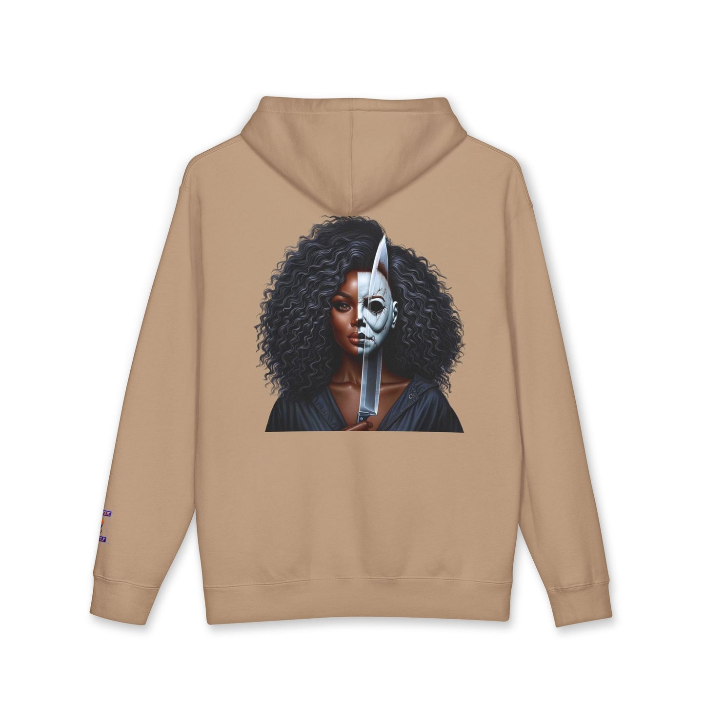Fierce Art Hoodie | Unisex Heavyweight Sweatshirt, Graphic Design Layered Look, Unique Gift, Casual Fashion, Halloween Apparel
