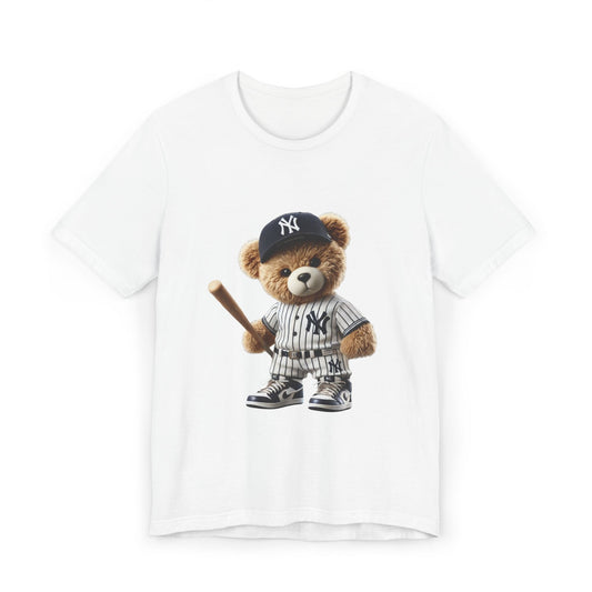 Adorable Baseball Bear T-Shirt, Cute Casual Wear, Unisex Jersey Tee, Perfect Gift for Kids or Baseball Fans, Fun and Playful Design
