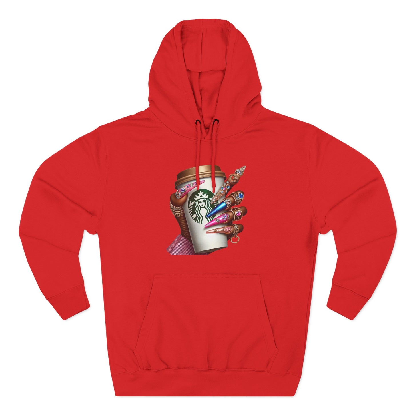 Artistic Coffee Lover's Fleece Hoodie