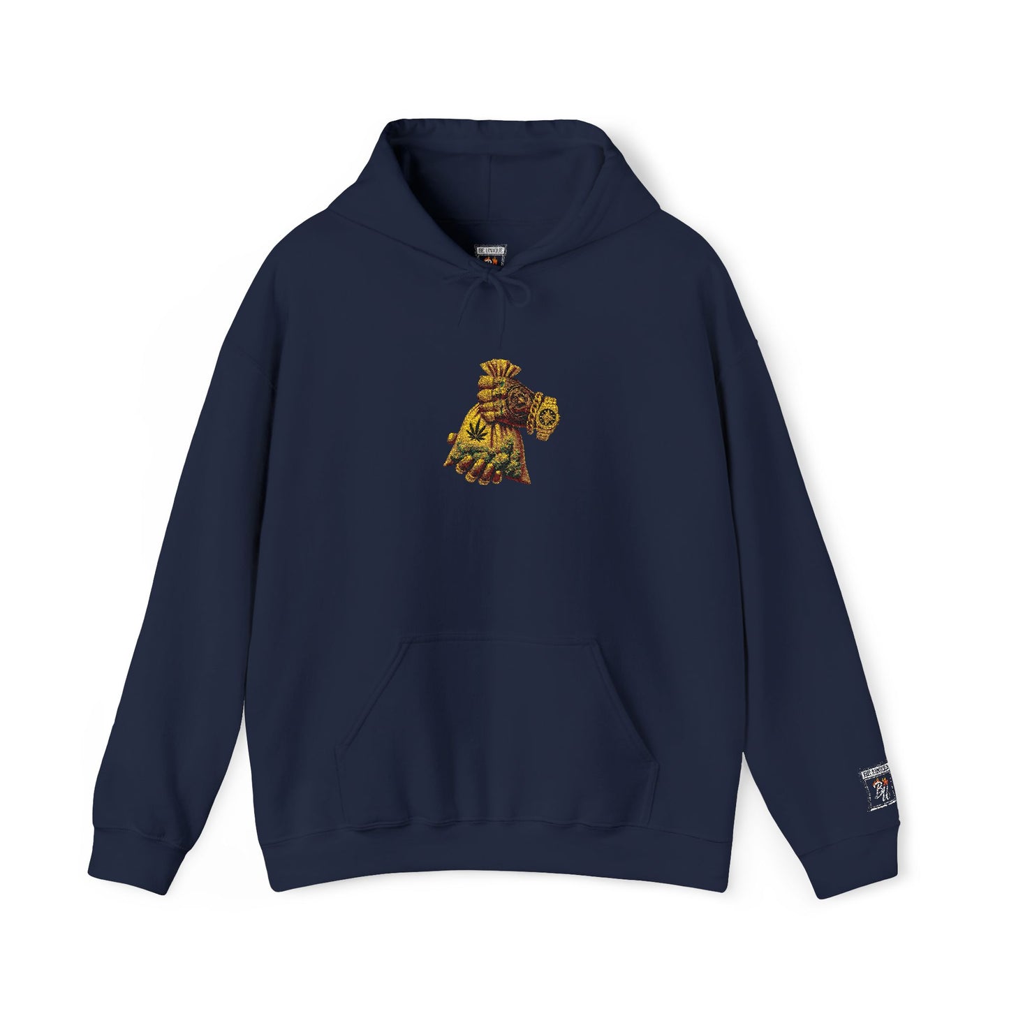 Hoodie — Golden Floral Teddy Bear Graphic Pullover