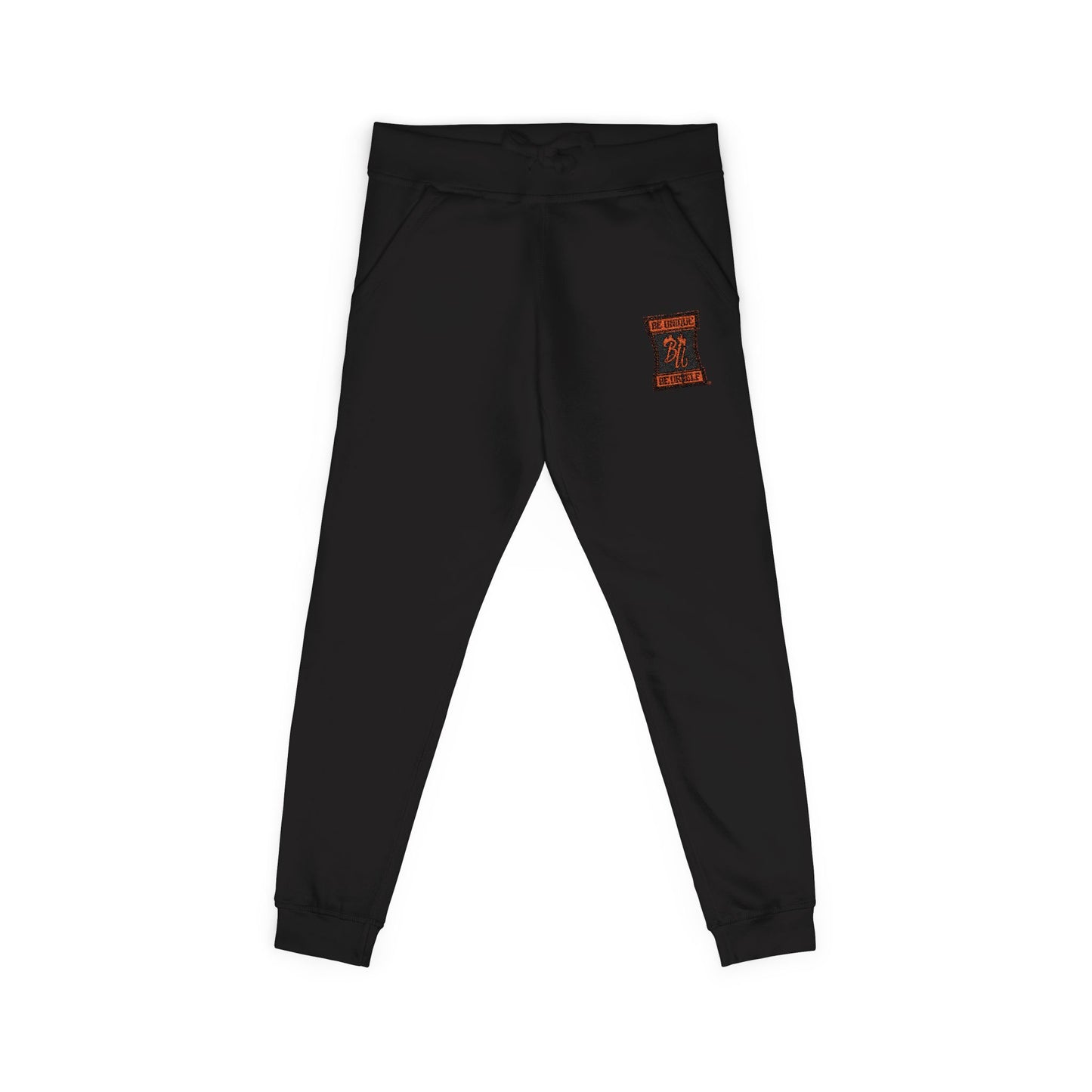 Embroidered Coral Joggers — Floral 'Love' Fleece Sweatpants