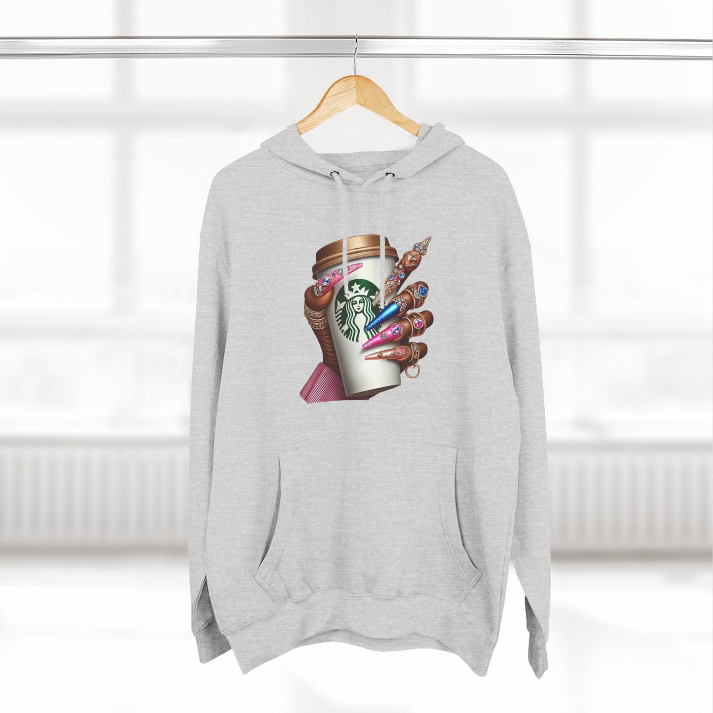 Artistic Coffee Lover's Fleece Hoodie