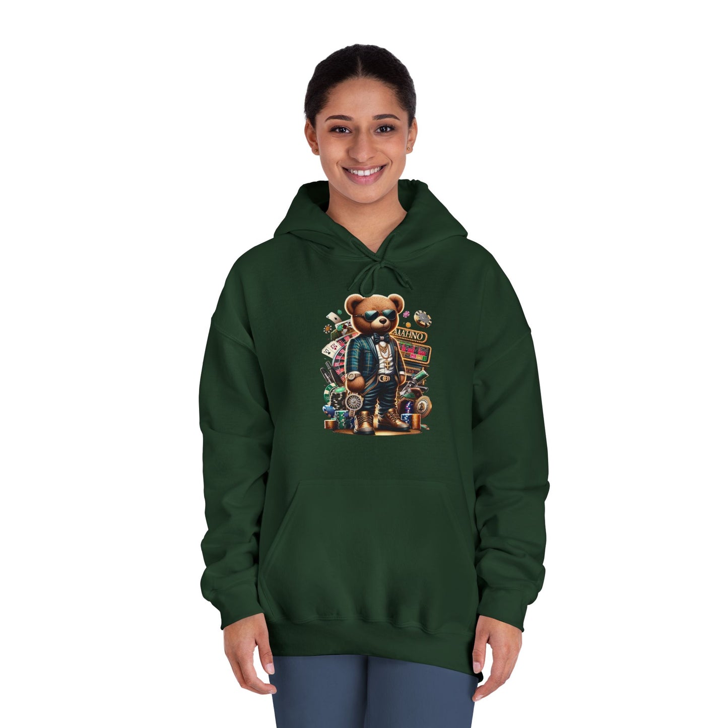 Unique Graphic Hoodie for Trendsetters, Original Bear Art, Cozy Gift for Friends, Be Unique Be Yourself, Casual Fashion