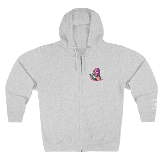Vibrant Graphic Unisex Zip Hoodie - Street Style Statement