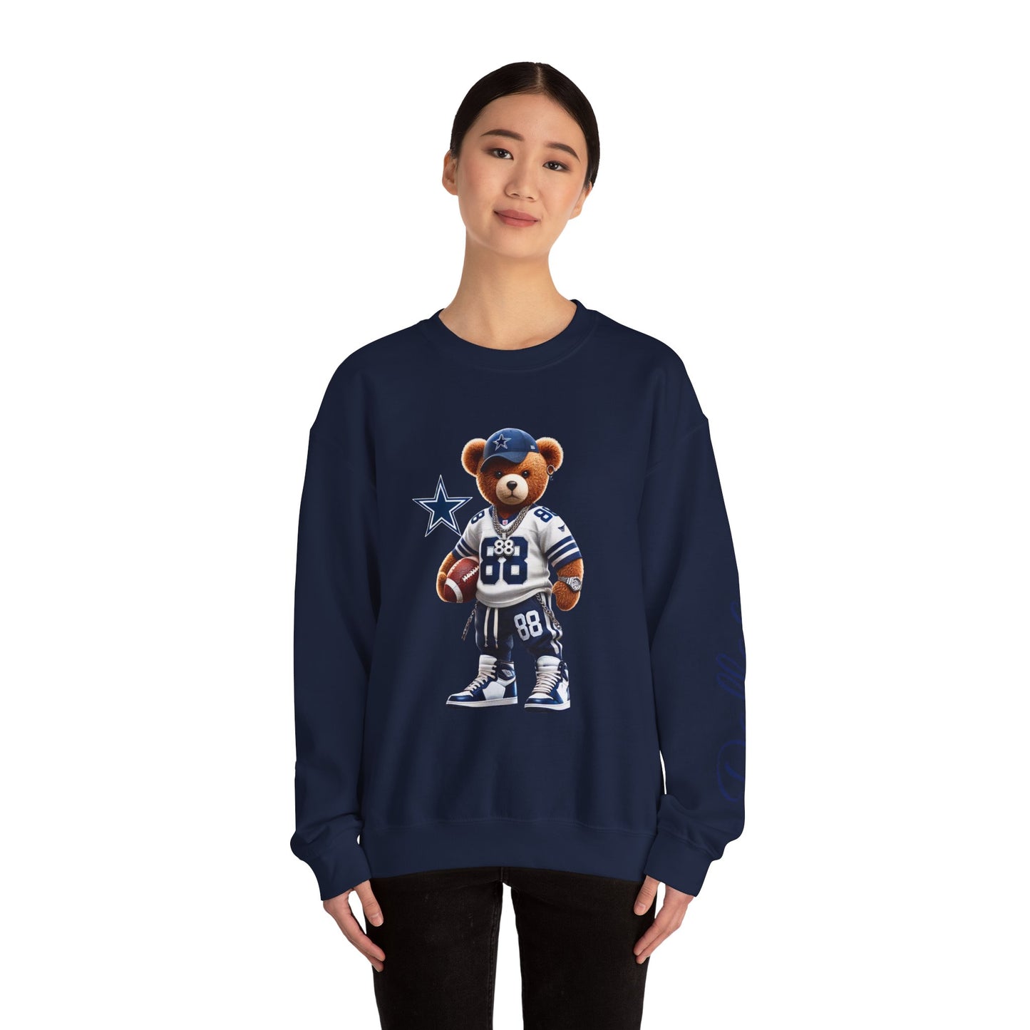 Sporty Bear Crewneck Sweatshirt, Casual Fall Fashion, Coziest Gift for Football Fans, Unisex Sweatshirt, Perfect for Game Days