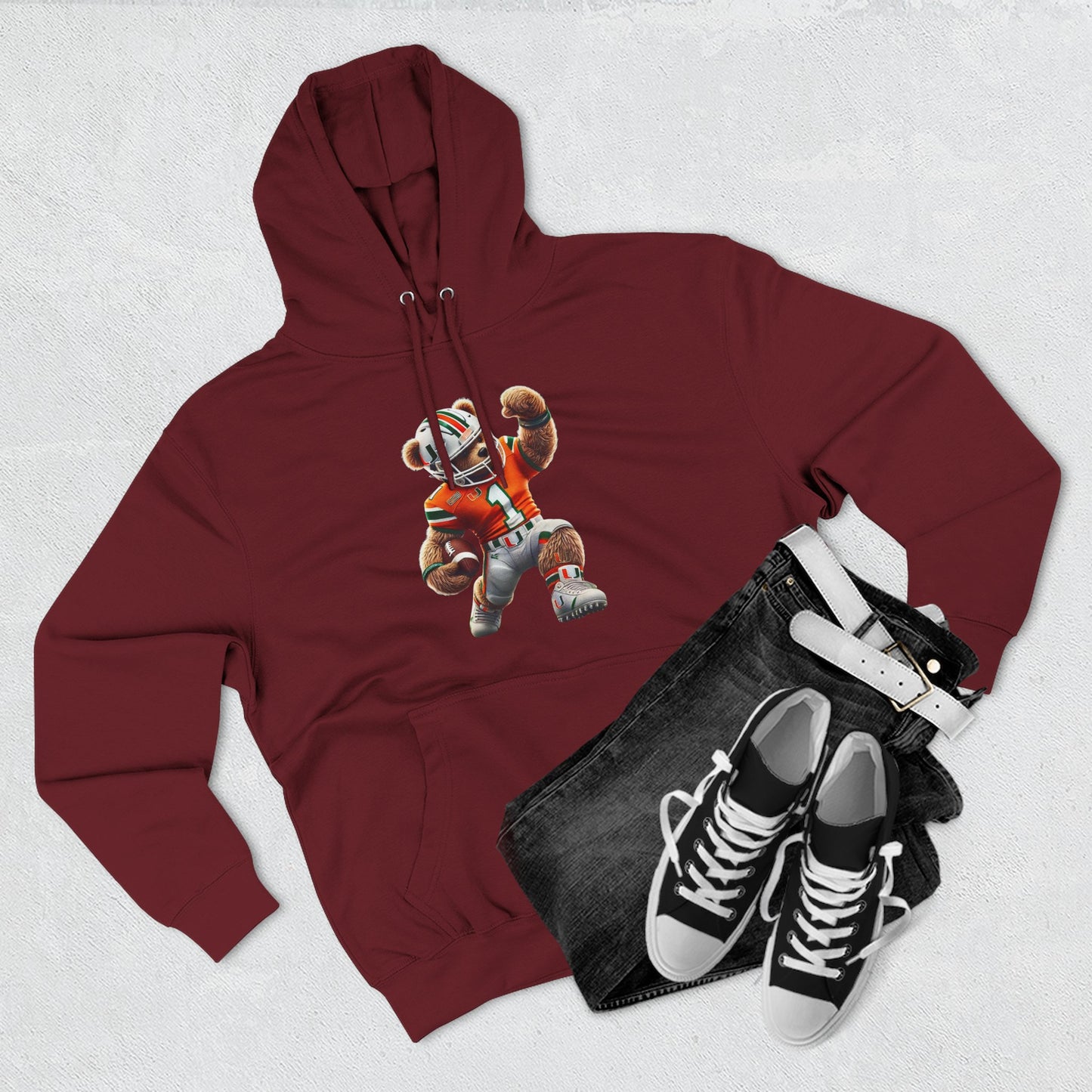 Sporty Three-Panel Fleece Hoodie, Unique Hooded Sweatshirt, Casual Fall Wear, Gift for Sports Fans, Comfortable Activewear