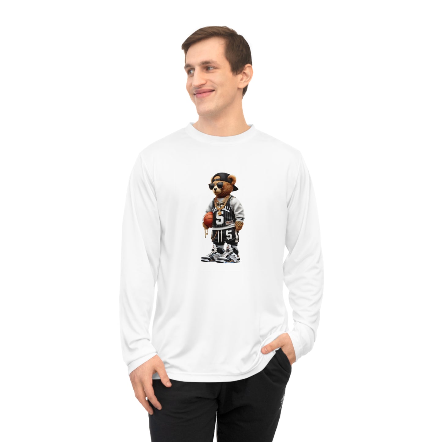 Cool Bear Graphic Long Sleeve Shirt | Casual Sportswear, Unisex Activewear, Streetwear Fashion, Gift for Sports Lovers