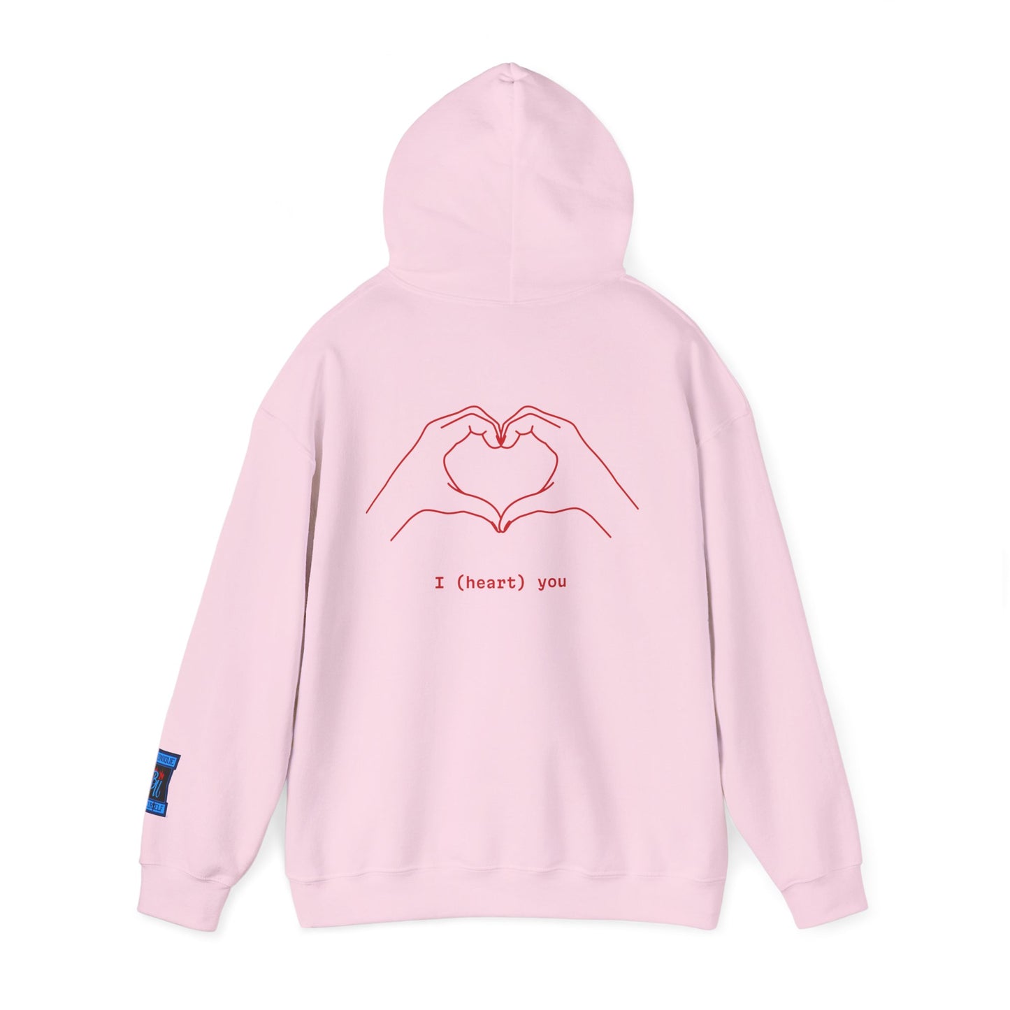 Heart Hands Hoodie — "I (heart) you" Minimal Valentine Sweatshirt