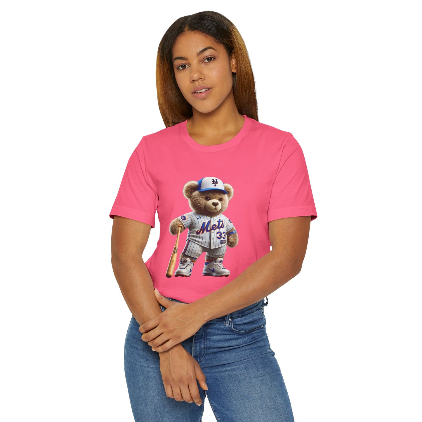 Sporty Bear Graphic Tee - Unisex Jersey T-Shirt, Cute Animal Shirt, Fun Baseball Apparel, Gift for Sports Fans, Casual Wear