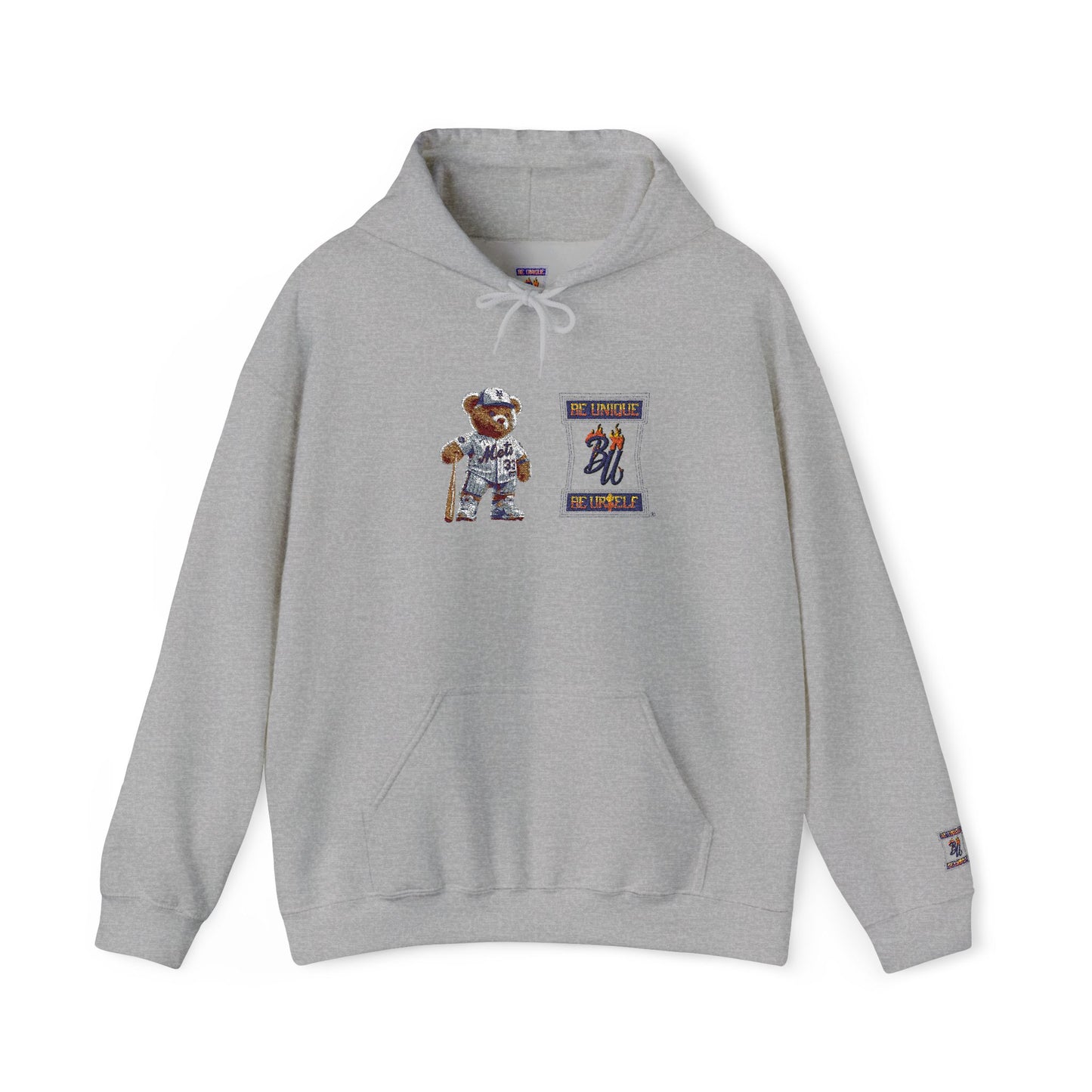 Space Bear Graphic Hoodie — Retro Astronaut Teddy Patch Sweatshirt