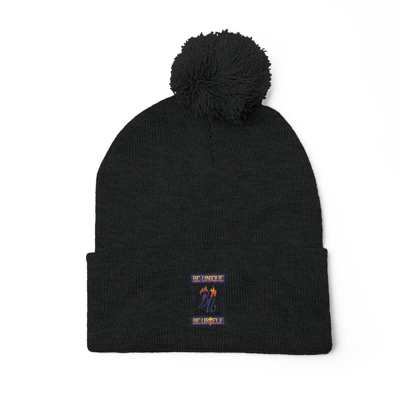 Cozy Pom-Pom Knit Cap with Unique Embroidery, Winter Hat, Beanie for Men & Women, Gift for Him/Her, Perfect for Outdoor Activities