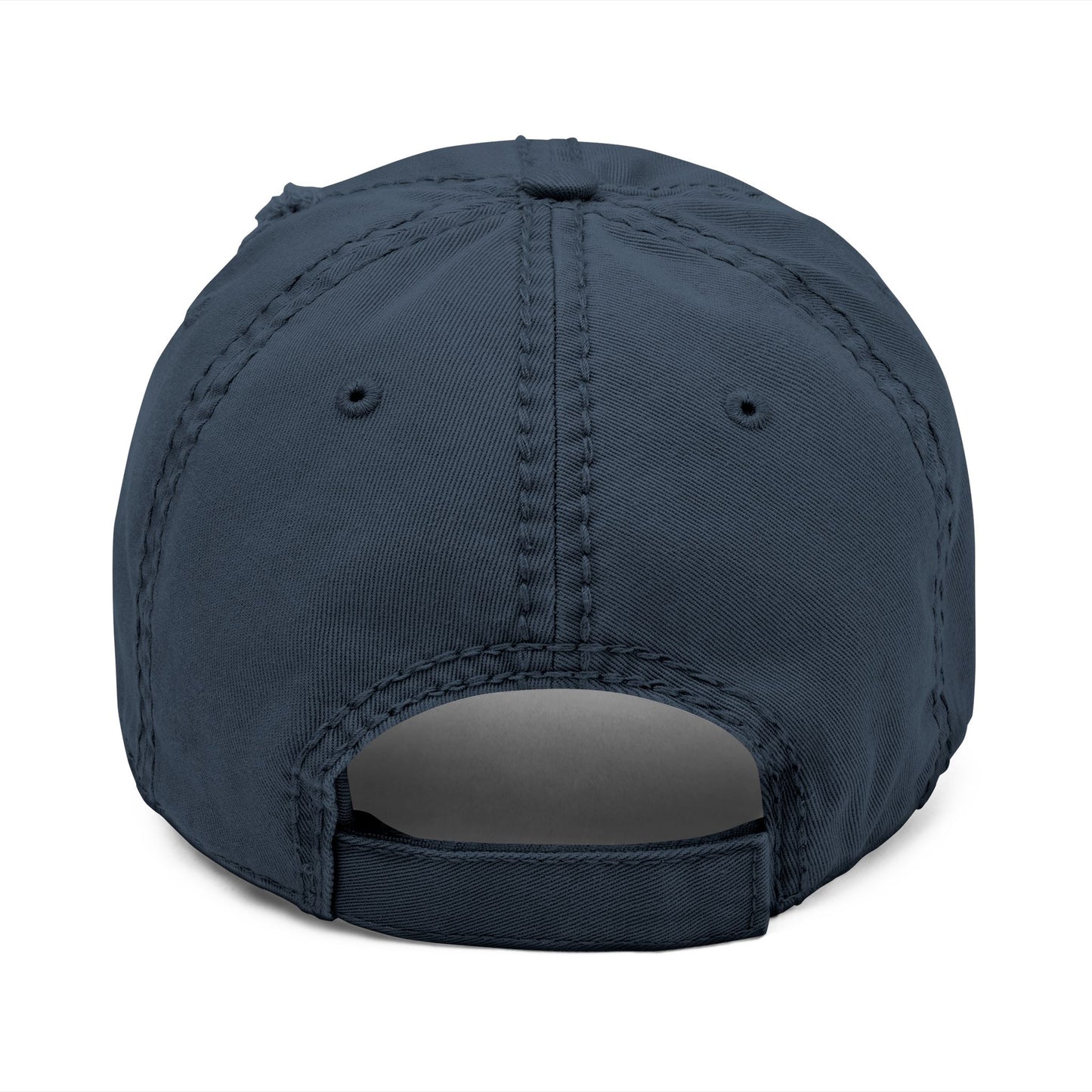 Distressed Embroidered Dad Hat — Vintage Beer Can Logo Cap