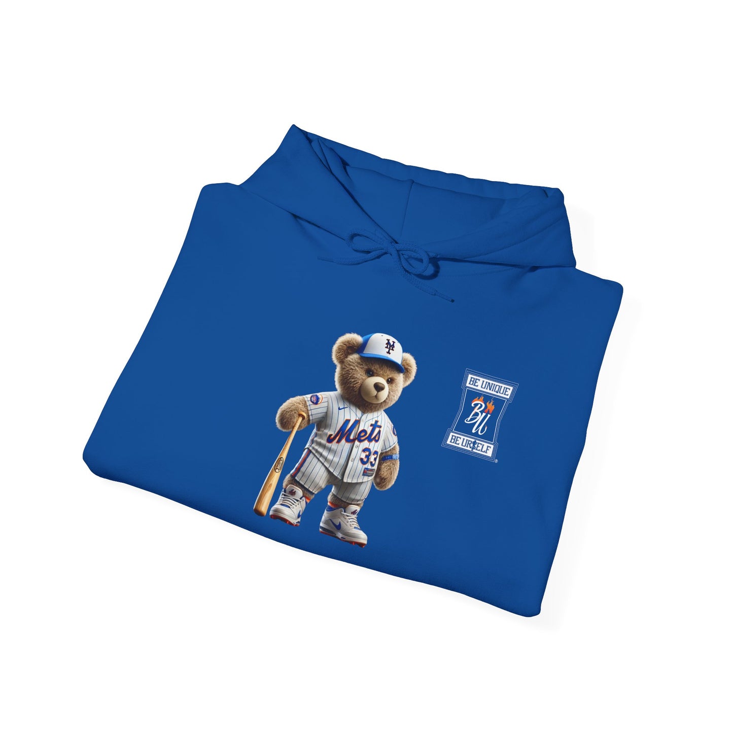 Baseball Teddy Hoodie — Cute Mets Bear Sweatshirt, Fan Gift