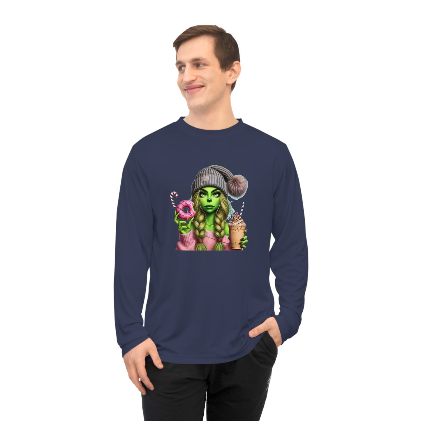 Unisex Performance Long Sleeve Shirt with Fun Green Illustration, Cute Gift for Friends, Ideal for Parties, Festivals, Everyday Wear, [...]