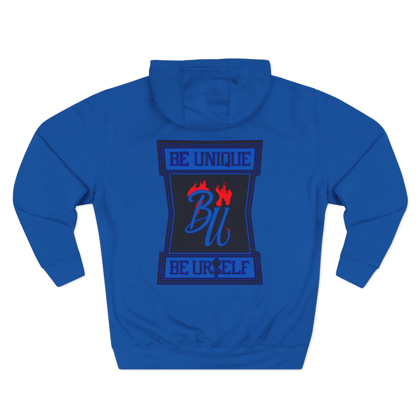 Be Unique Be Urself Hoodie — Cute Bear Soldier Graphic Fleece Pullover