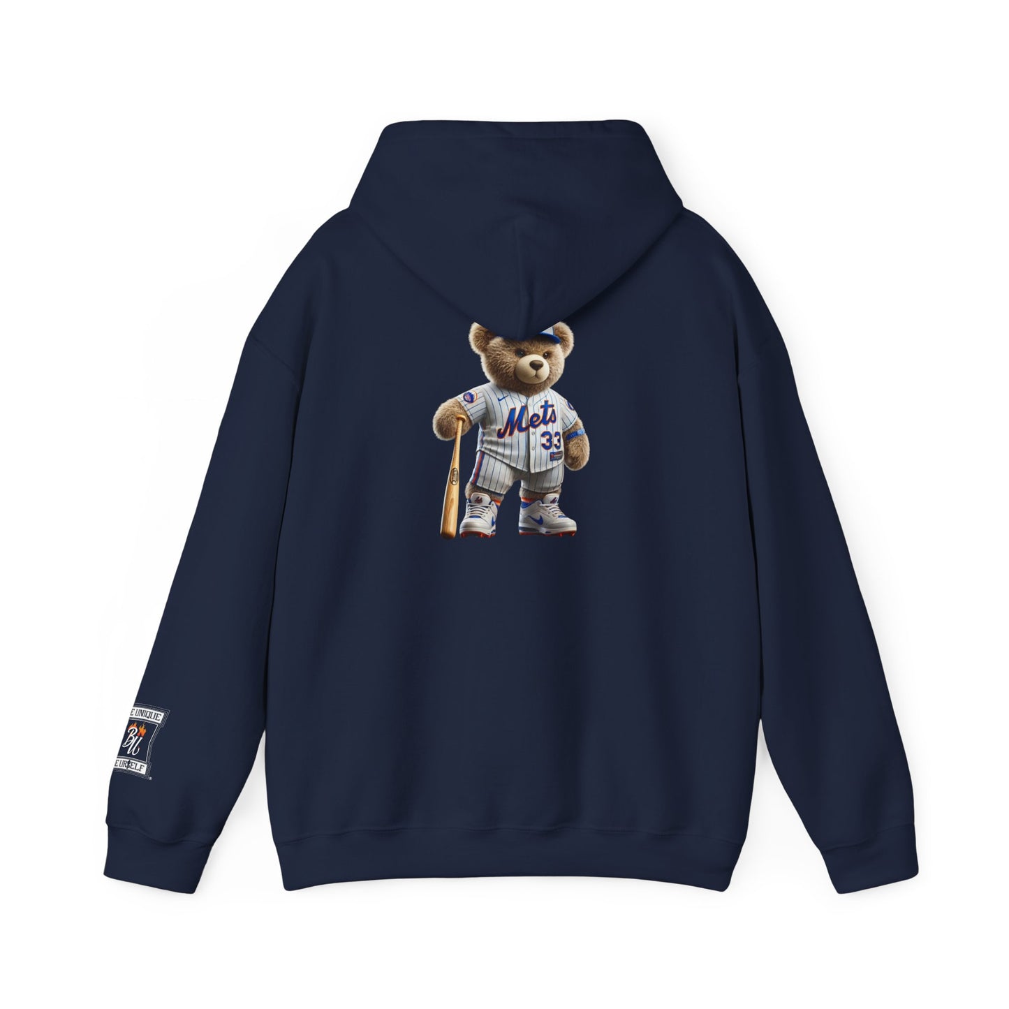 Baseball Teddy Hoodie — Cute Mets Bear Sweatshirt, Fan Gift