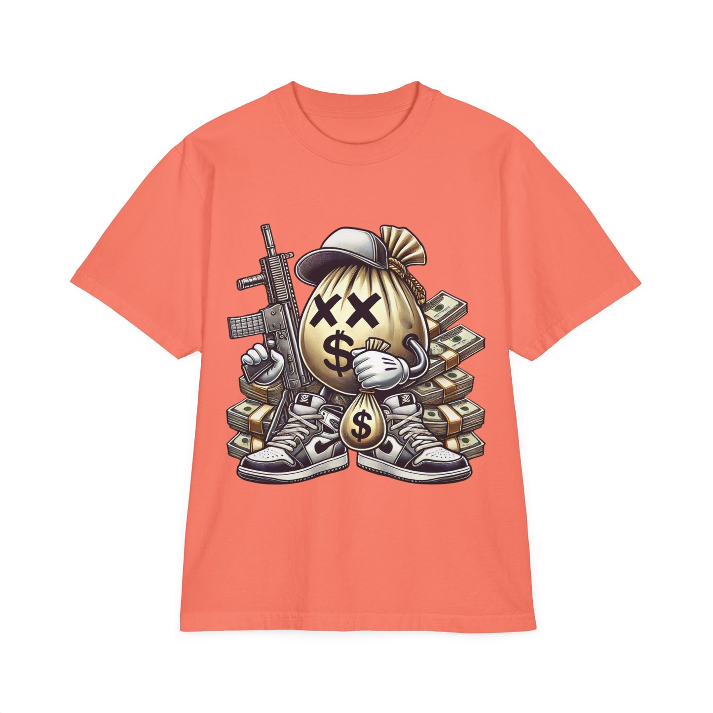 Streetwear Graphic Tee with Money Design, Unisex Casual Shirt, Perfect Gift for Gift for Hustlers, Stylish Relaxed Fit, Trendy Apparel