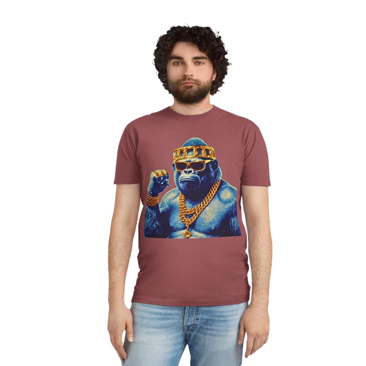Cool Gorilla Graphic Tee, Casual Faded Shirt, Unisex Streetwear, Gift for Animal Lovers, Trendy Vintage Style