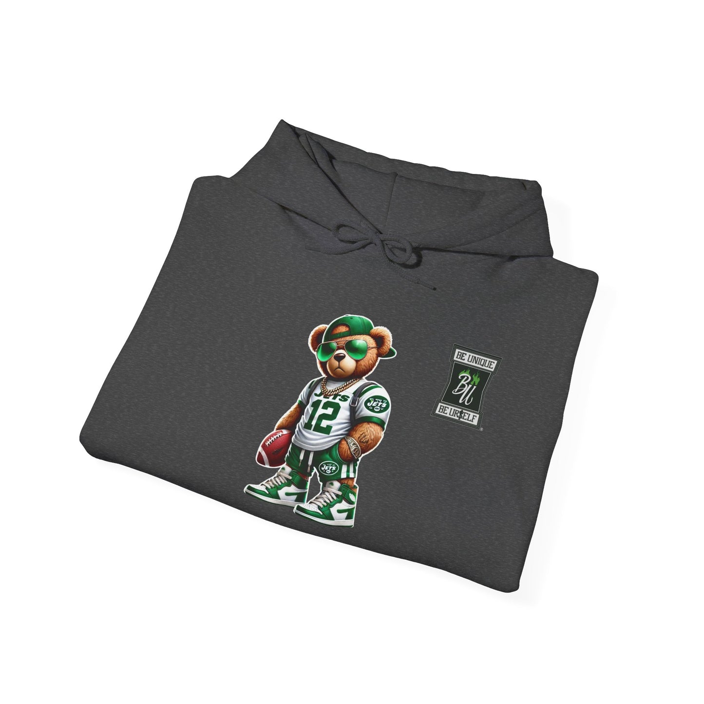 Bear Mascot Football Hoodie — Number 12 Team Spirit Pullover