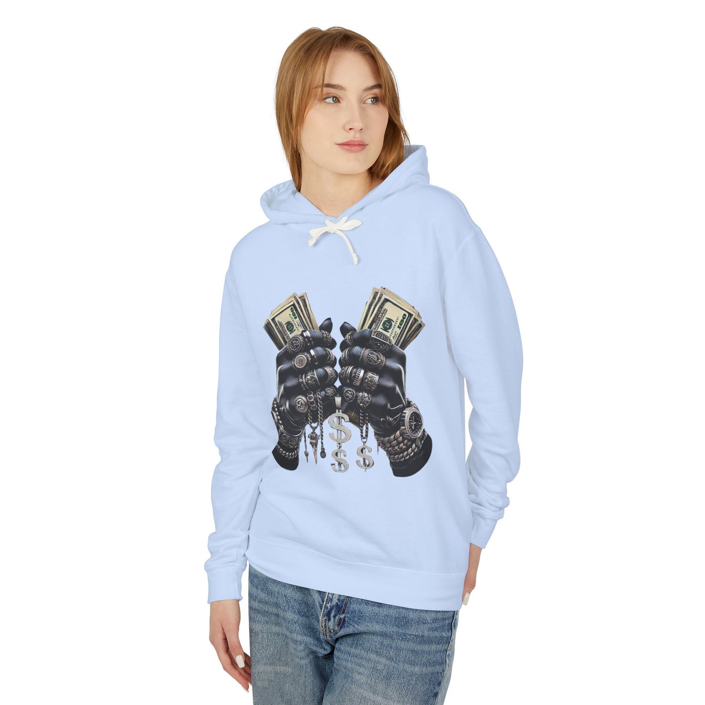 Money Moves Unisex Lightweight Hooded Sweatshirt, Casual Pullover, Streetwear, Unique Gift, Graphic Hoodie, Everyday Wear