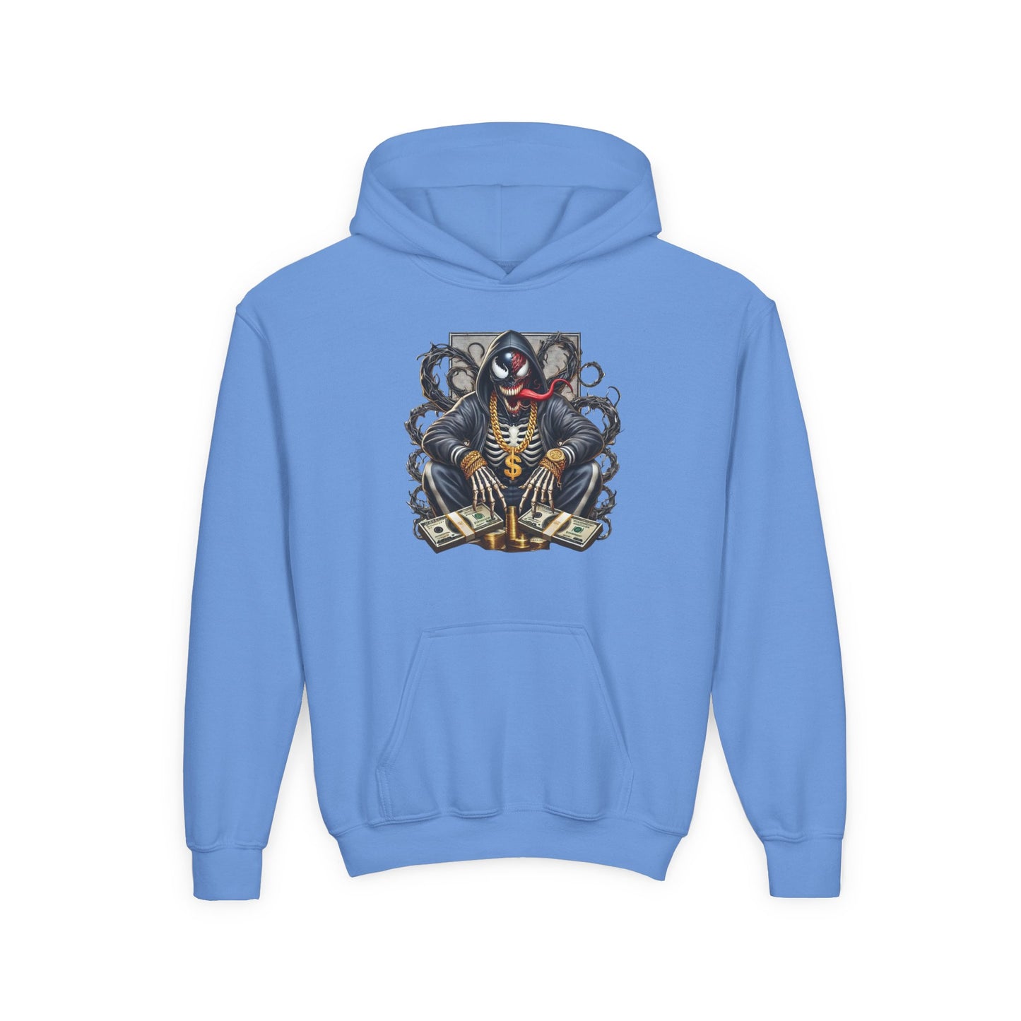 Youth Hoodie — Be Unique Be Urself Graphic Hoodie with Octopus Skull Design