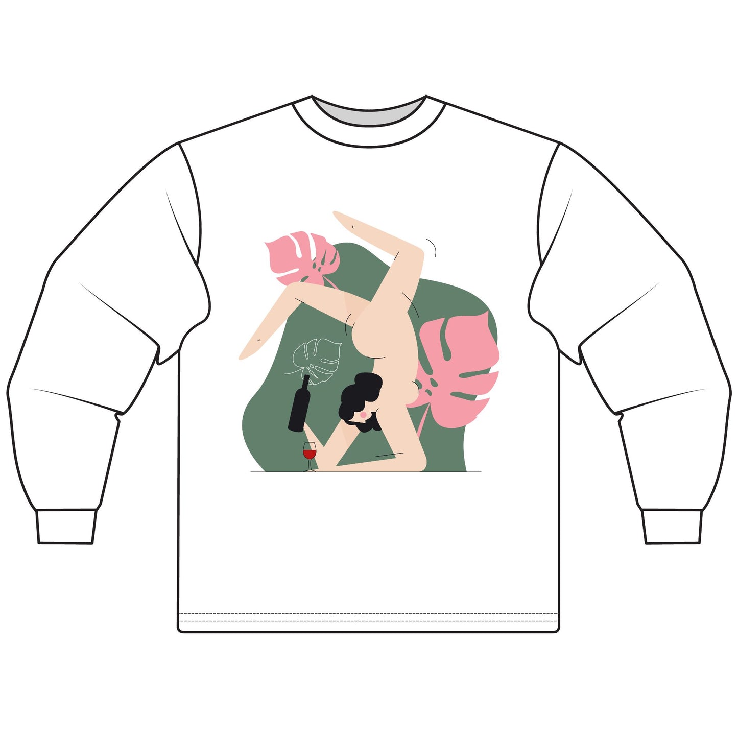 Artistic Long Sleeve T-Shirt, Unique Graphic Tee, Comfortable Streetwear, Gift for Friends, Casual Wear