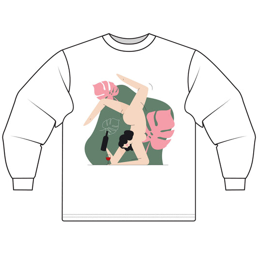 Artistic Long Sleeve T-Shirt, Unique Graphic Tee, Comfortable Streetwear, Gift for Friends, Casual Wear