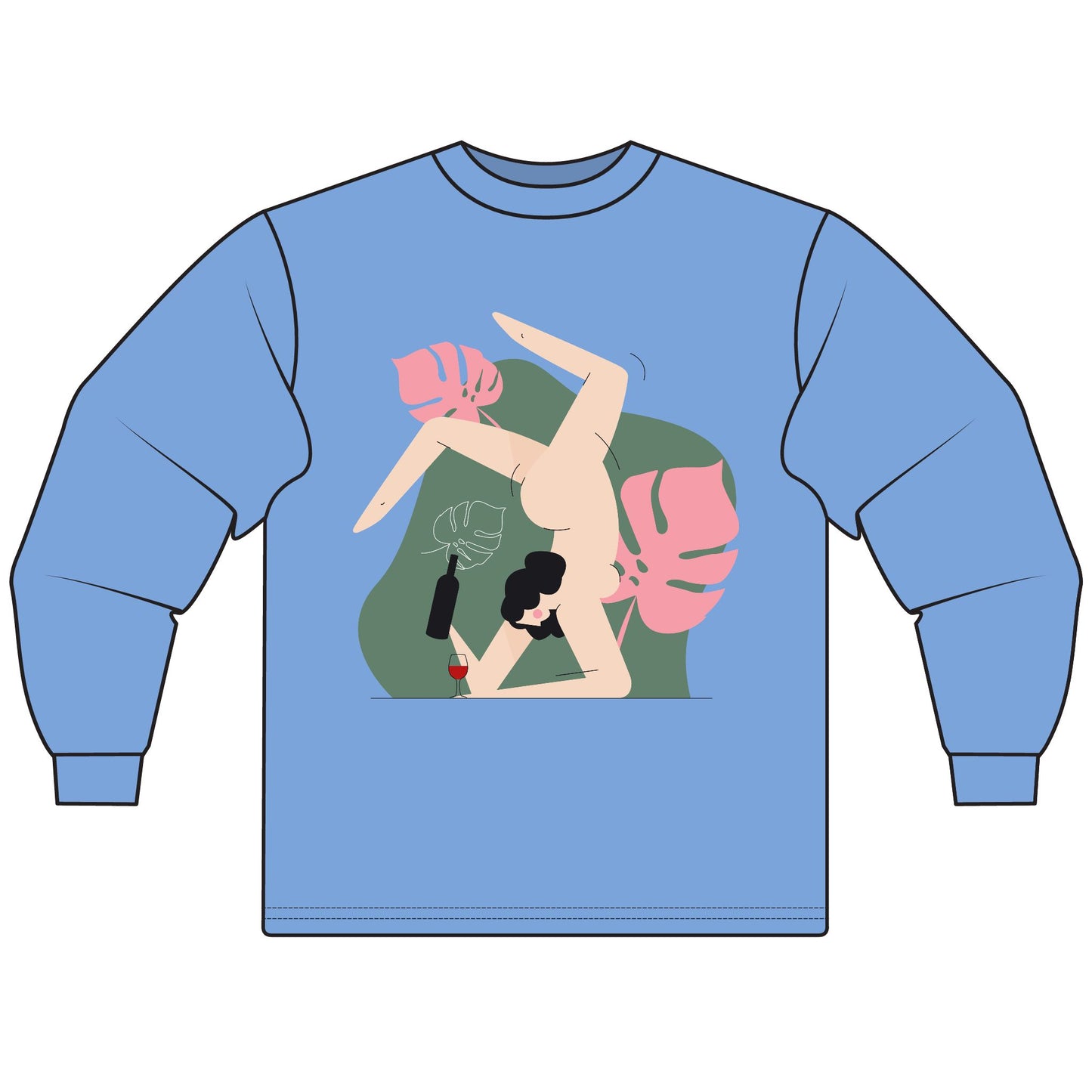 Artistic Long Sleeve T-Shirt, Unique Graphic Tee, Comfortable Streetwear, Gift for Friends, Casual Wear