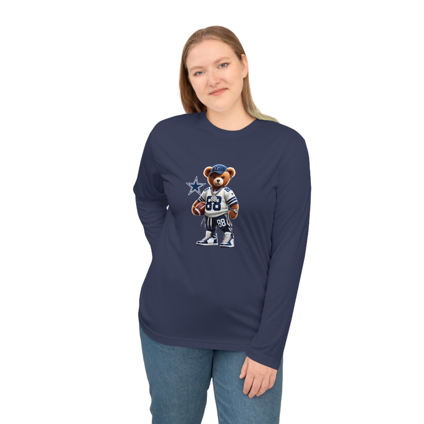 Sporty Bear Long Sleeve Shirt - Unisex Performance Tee for Fans, Gym Wear, Gift for Sports Lovers, Casual Athleisure Top