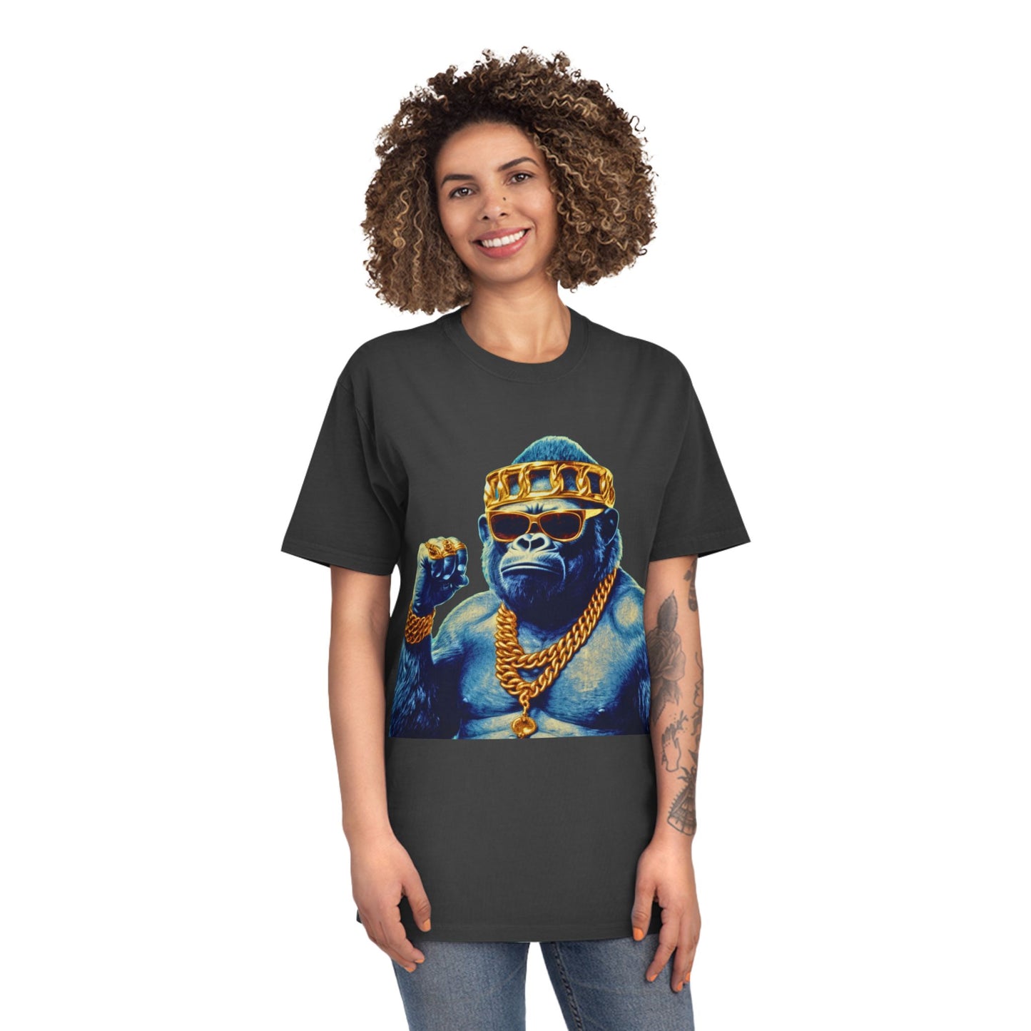 Cool Gorilla Graphic Tee, Casual Faded Shirt, Unisex Streetwear, Gift for Animal Lovers, Trendy Vintage Style