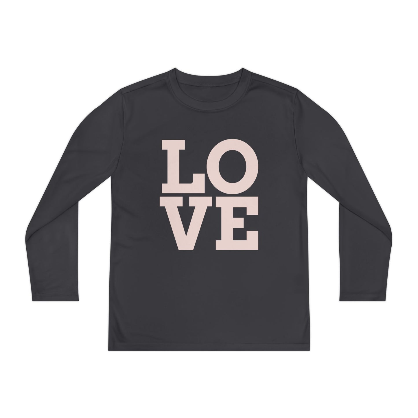 Youth Long Sleeve Love Competitor Tee | Cute Kids Shirt, Gift for Teens, Unique Style Tee, Birthday Present, Be Yourself Wear