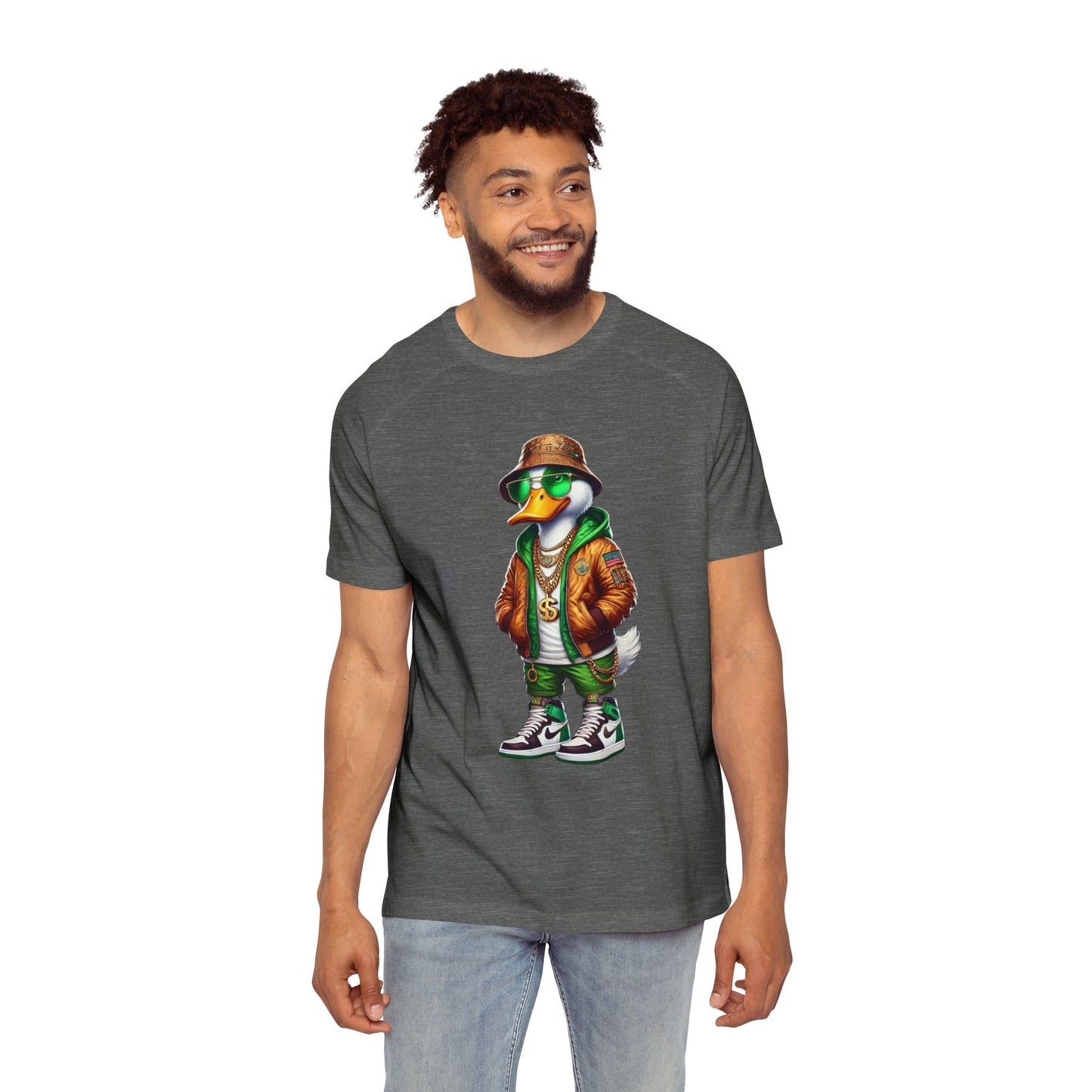 Stylish Men's Raglan T-Shirt with Trendy Duck Design, Casual Wear, Streetwear, Gift for Him, Fun Summer Tee