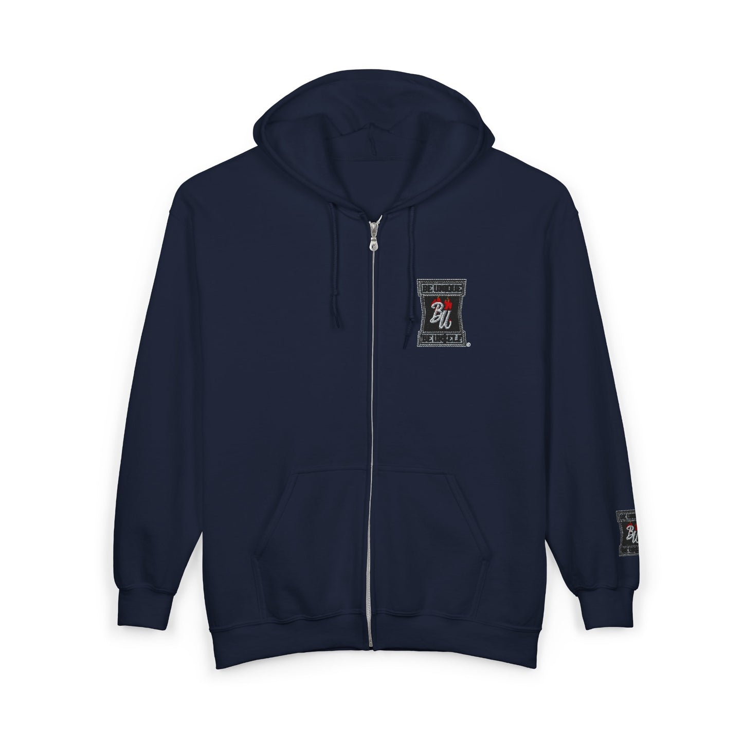 Full-Zip Hoodie — 'Be Kind' Retro Patch Design