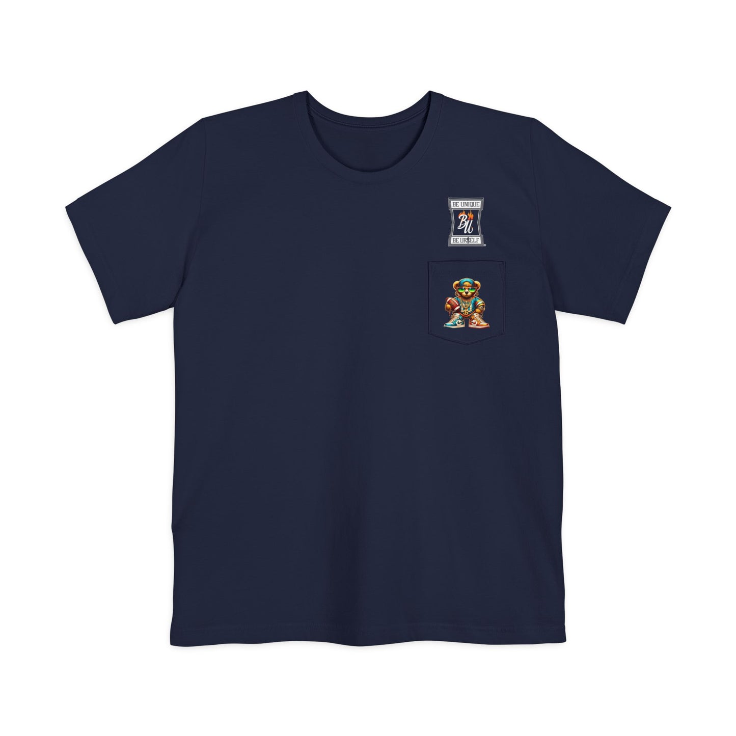Trendy Hip-Hop Bear Pocket T-Shirt | Unisex Streetwear Tee | Cool Graphic Tee for Sports Lovers | Gift for Teens & Athletes