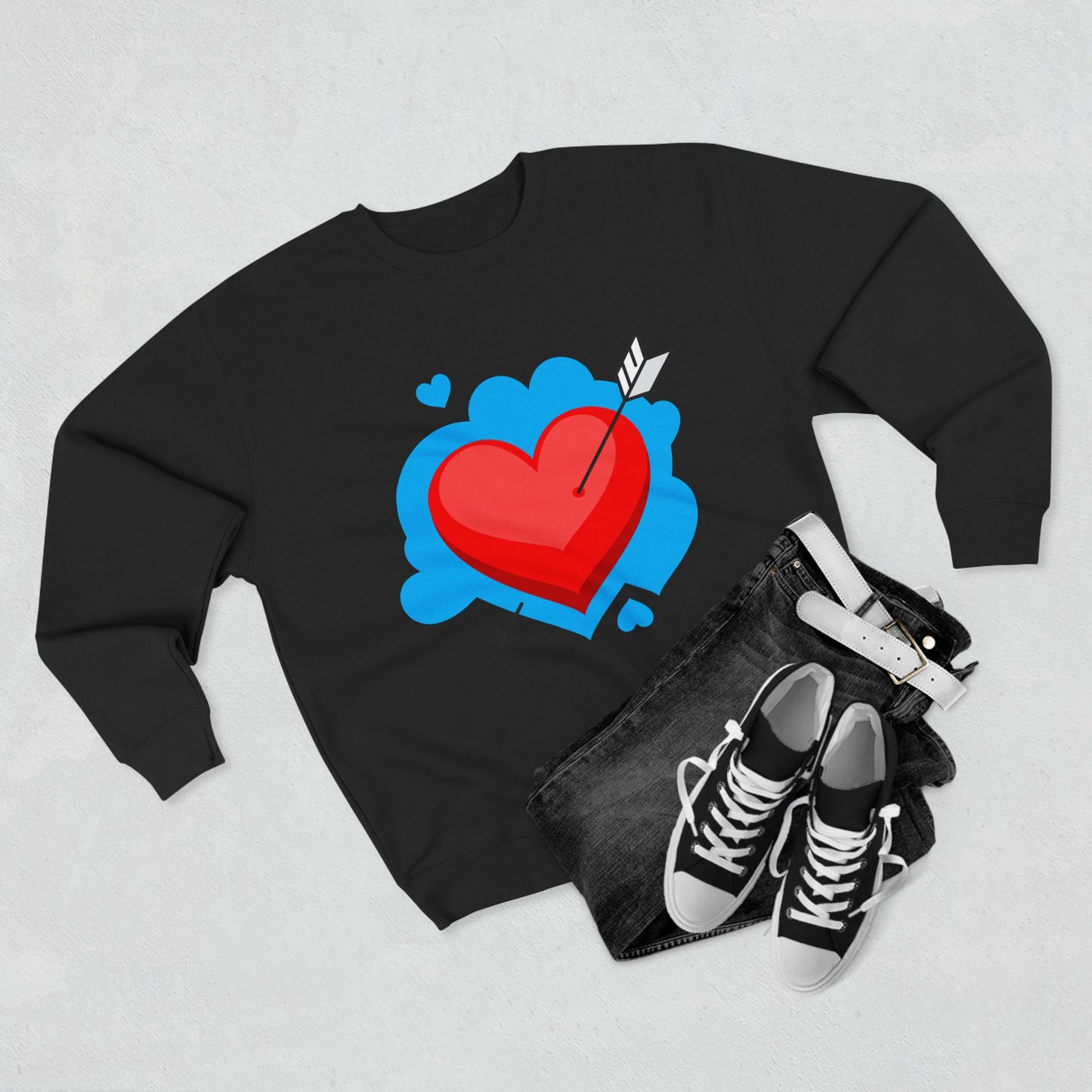 Heart & Self Expression Crewneck Sweatshirt - Cozy Unisex Top for Valentine's Day, Unique Gift, Casual Wear, Be Unique, Comfortable Fashion