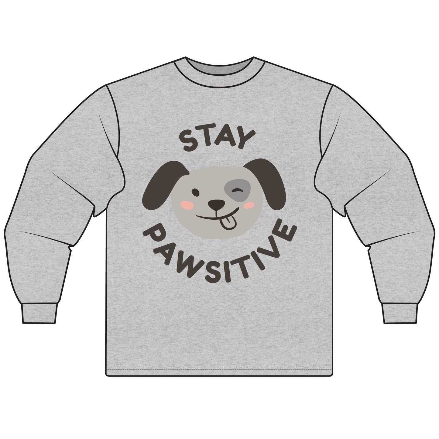 Unisex Long Sleeve T-Shirt, Stay Pawsitive Shirt, Be Unique Tee, Animal Lover Apparel, LGBTQ+ Pride Clothing, Everyday Casual Wear