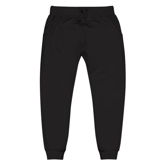 Embroidered Red Floral Patch Sweatpants — Cozy Fleece Joggers