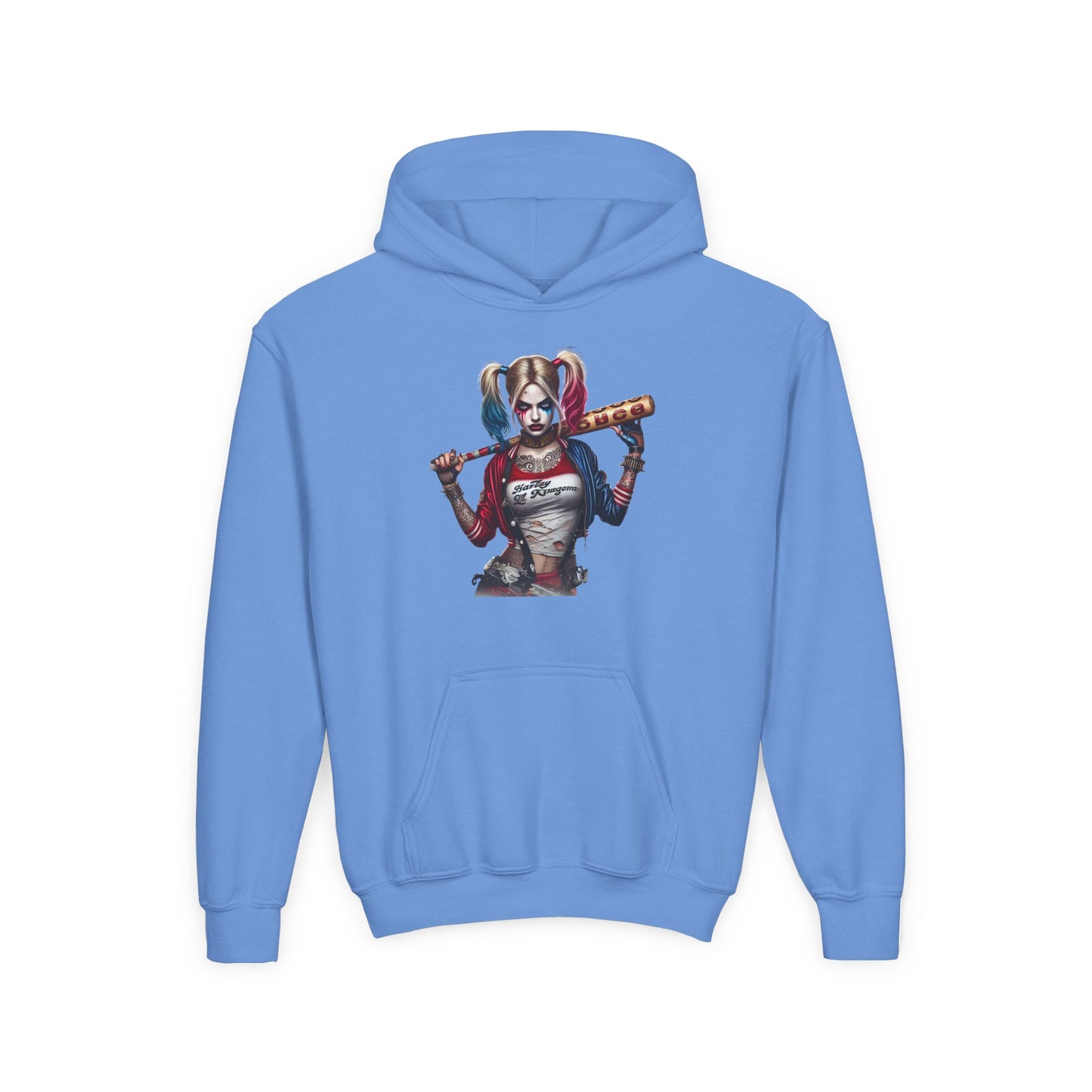 Harley Quinn Inspired Youth Hoodie, Be Unique Be Yourself Sweatshirt, Comic-Con Apparel, Kids Gift, Movie Fan Hoodie