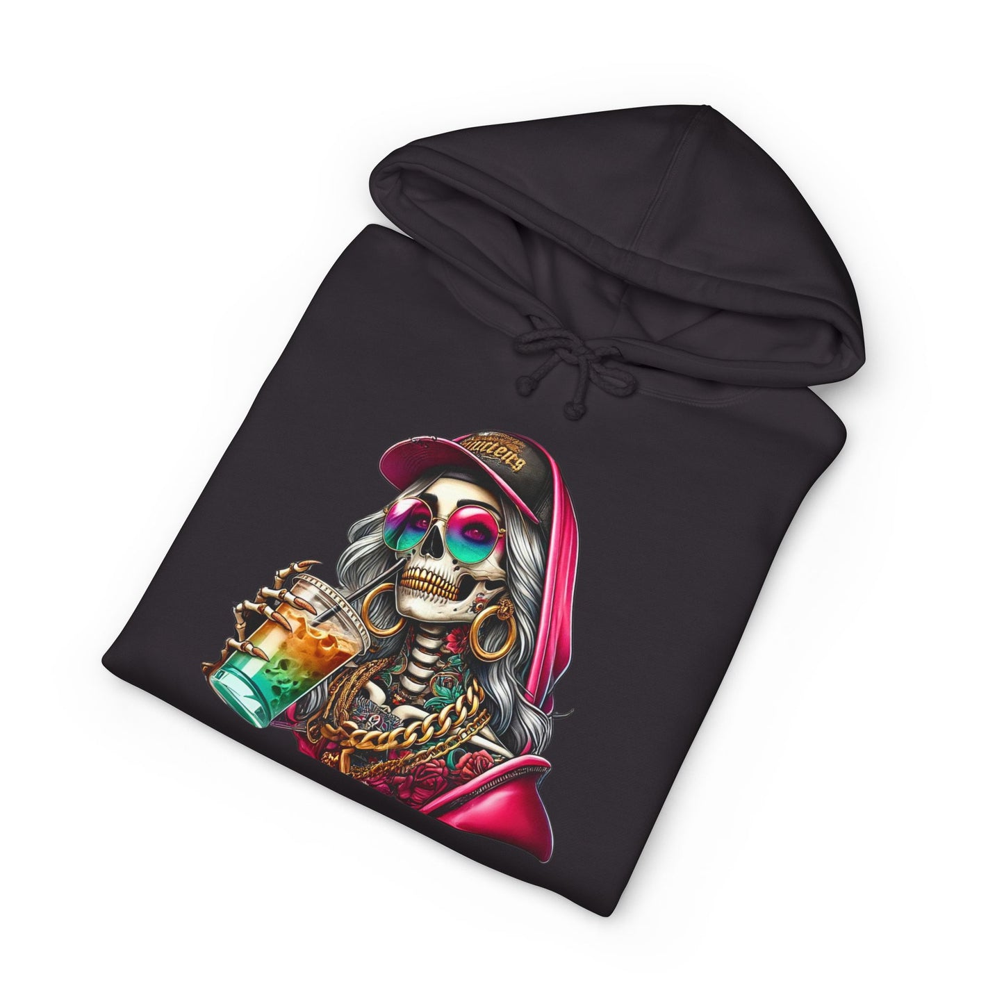 Chic Skull Hoodie - Unisex Heavyweight Sweatshirt, Graphic Hoodie, Trendy Apparel, Unique Gift, Halloween, Everyday Wear
