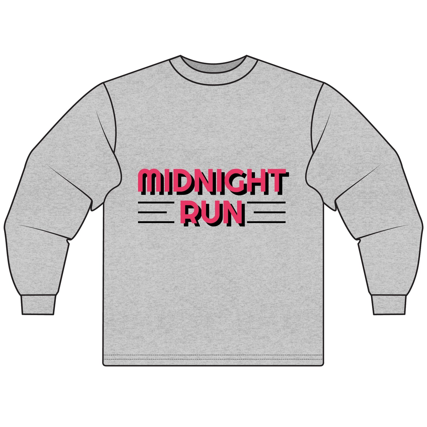 Midnight Run Unisex Long Sleeve T-Shirt, Casual Wear, Gift for Runners, Unique Style, Everyday Comfort, Inspirational Tee