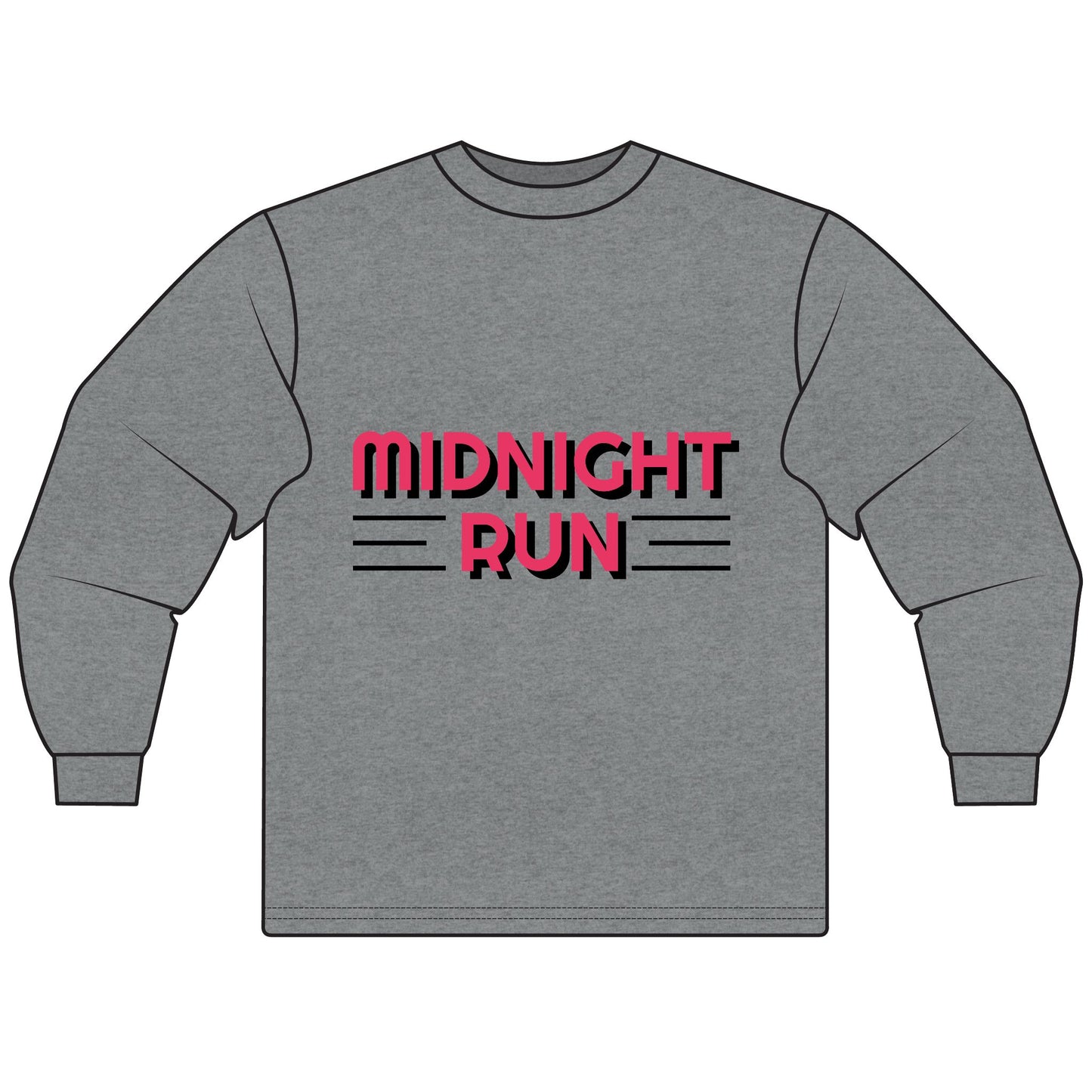 Midnight Run Unisex Long Sleeve T-Shirt, Casual Wear, Gift for Runners, Unique Style, Everyday Comfort, Inspirational Tee