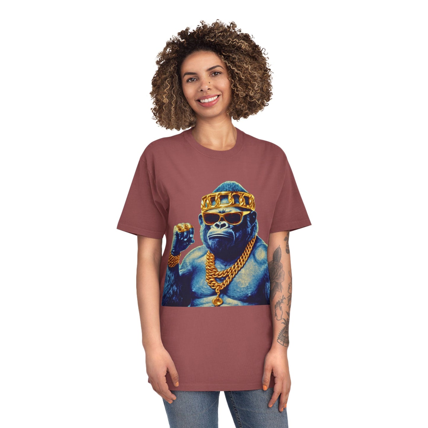 Cool Gorilla Graphic Tee, Casual Faded Shirt, Unisex Streetwear, Gift for Animal Lovers, Trendy Vintage Style