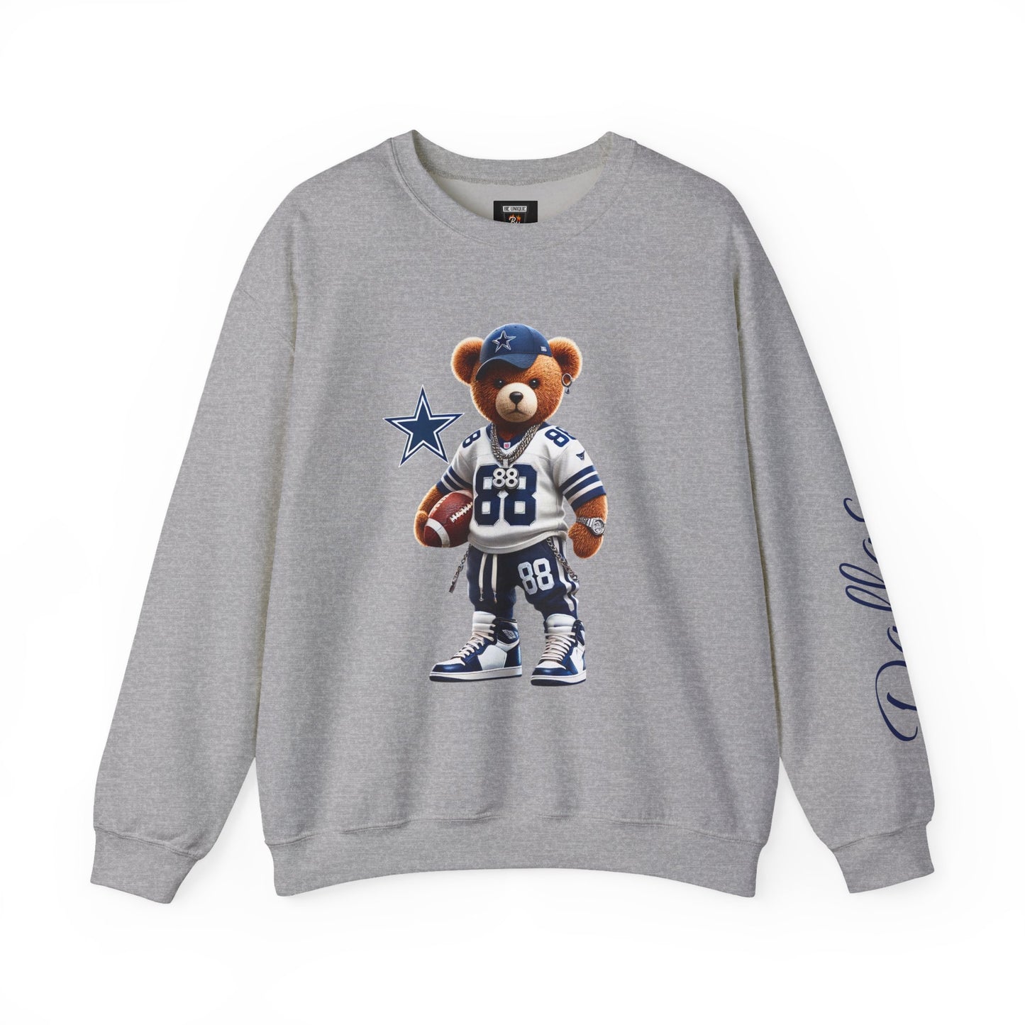 Sporty Bear Crewneck Sweatshirt, Casual Fall Fashion, Coziest Gift for Football Fans, Unisex Sweatshirt, Perfect for Game Days