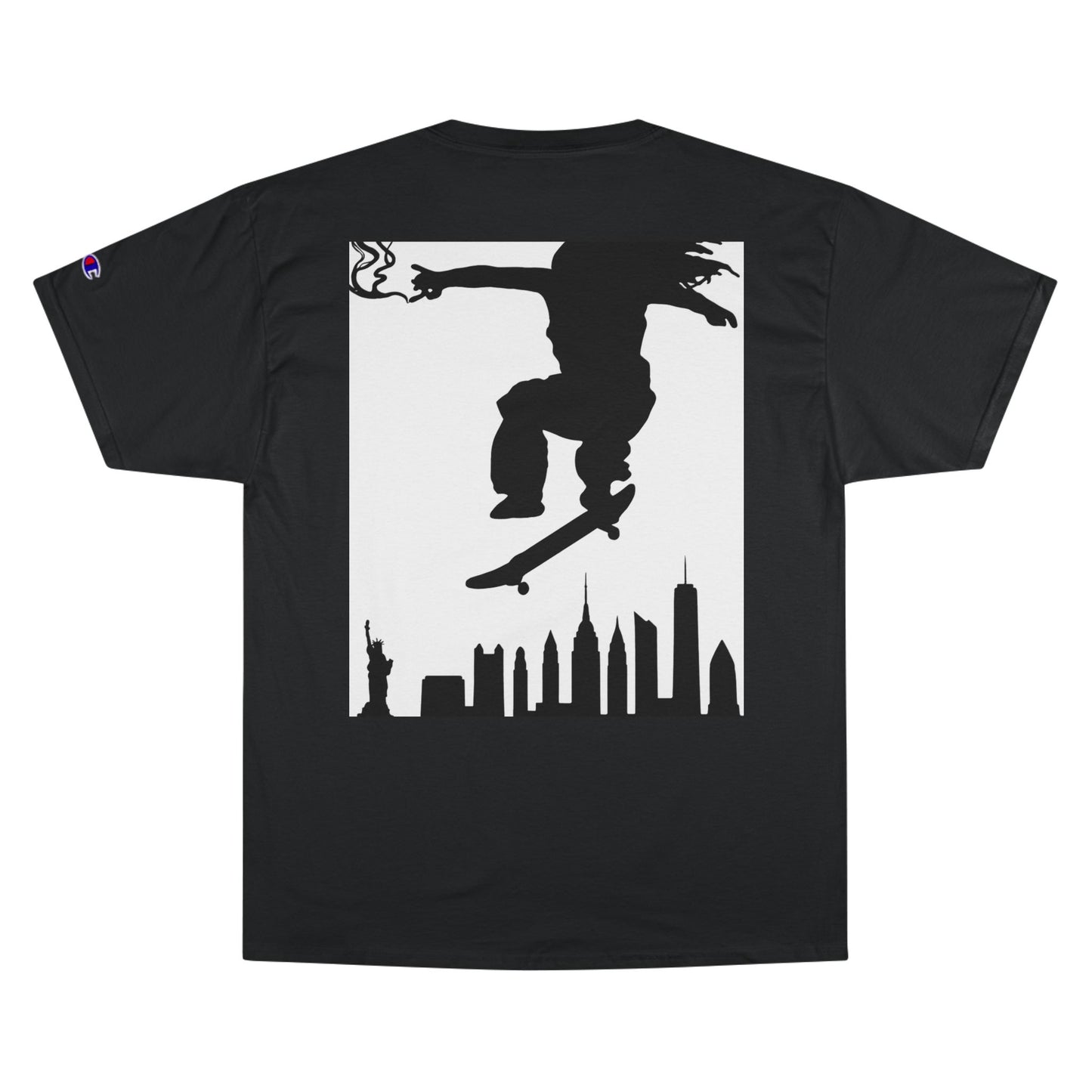 Skateboarder Skyline T-Shirt — Champion Logo Street Skate Tee