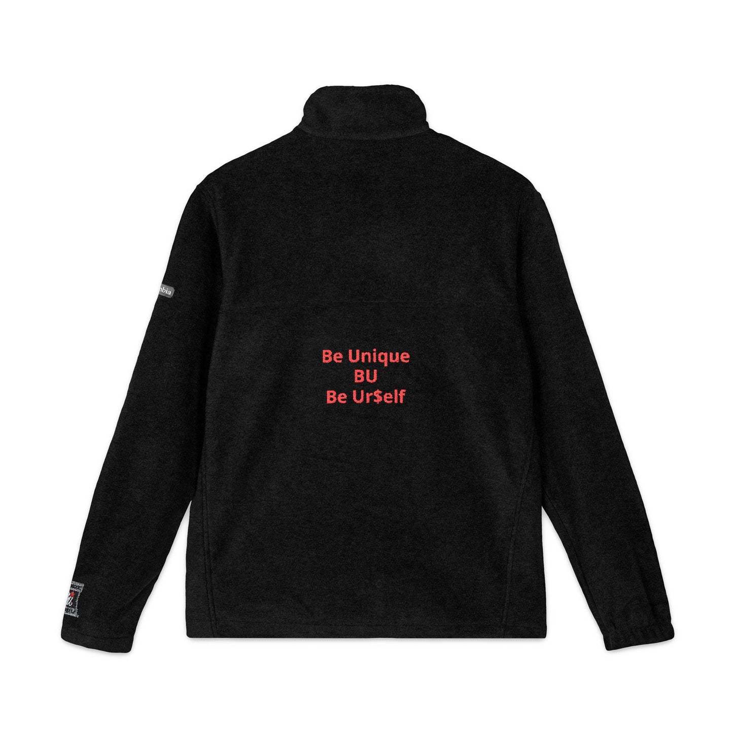 Embroidered Fleece Jacket — 'Be Unique Be Yourself' Chest & Back Design