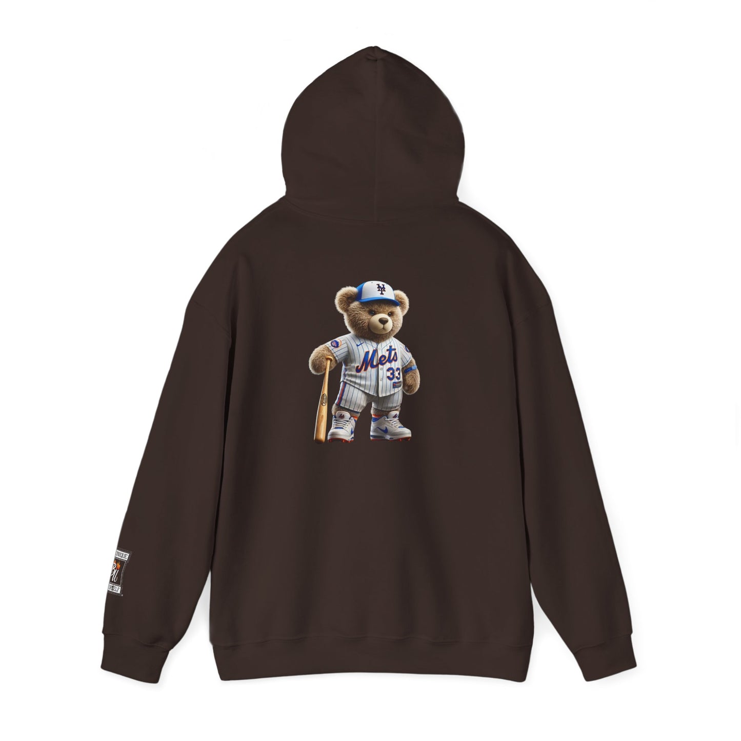 Baseball Teddy Hoodie — Cute Mets Bear Sweatshirt, Fan Gift