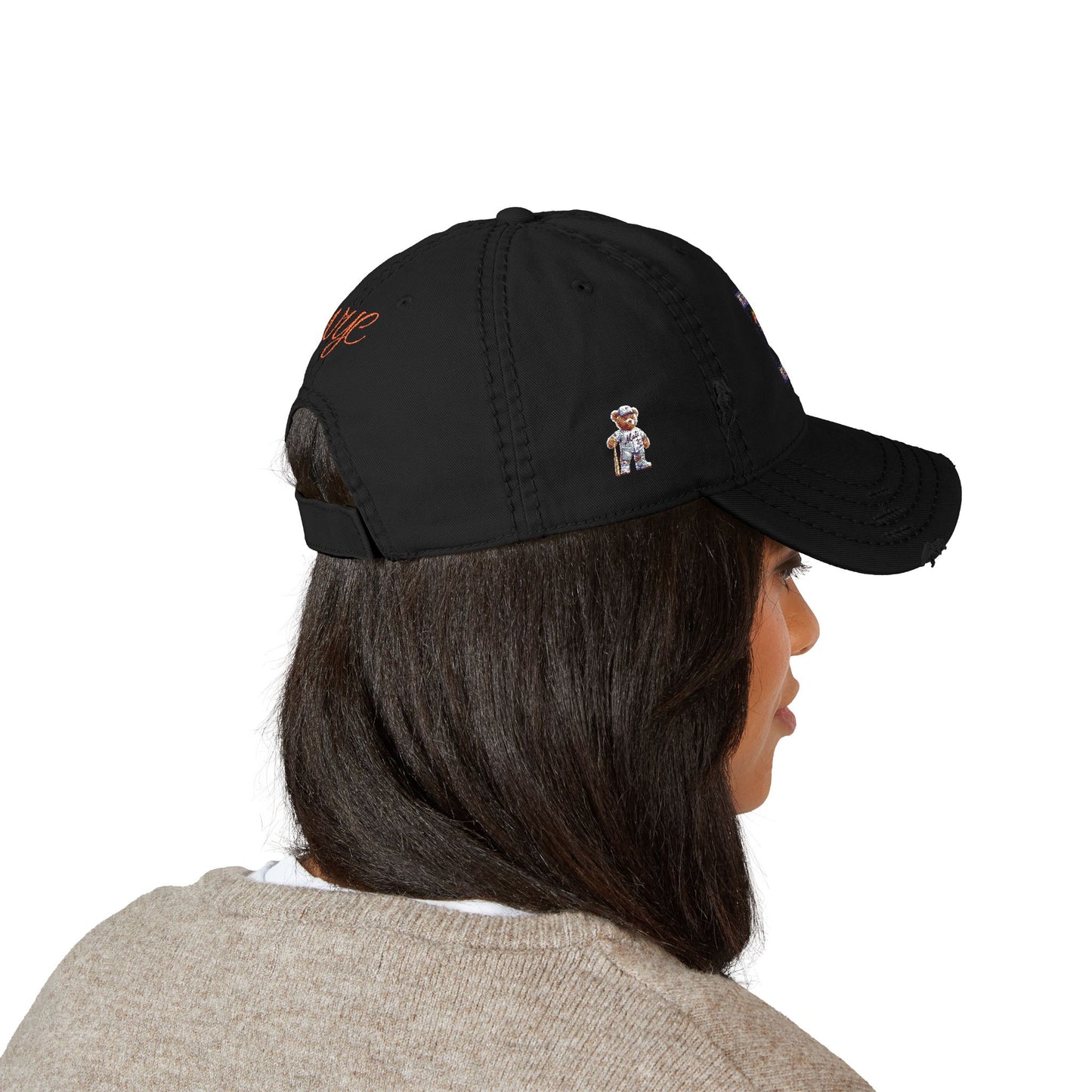 Distressed Dad Hat with Embroidery, Casual Cap, Unisex Hat, Fashion Accessory, Gift for Dad, Trendy Headwear
