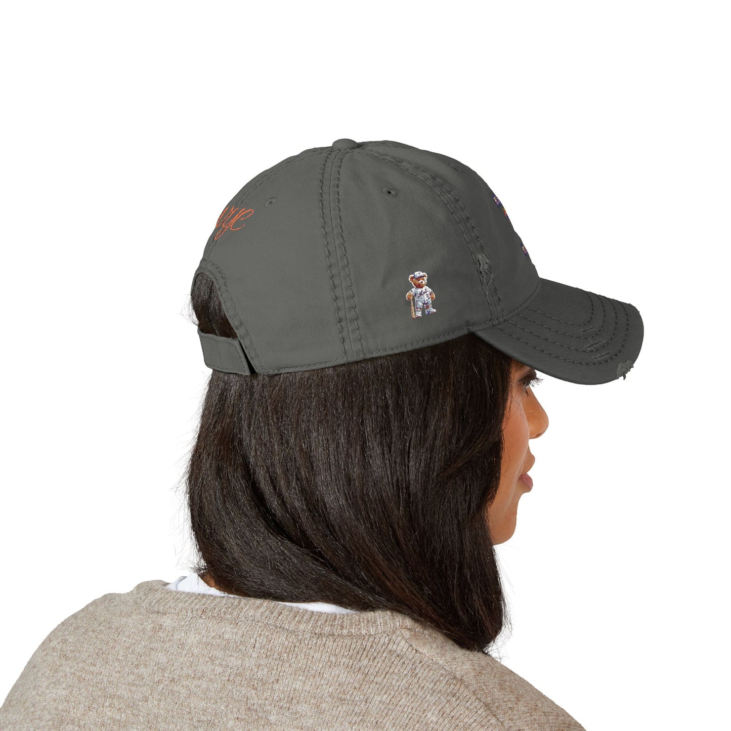 Distressed Dad Hat with Embroidery, Casual Cap, Unisex Hat, Fashion Accessory, Gift for Dad, Trendy Headwear