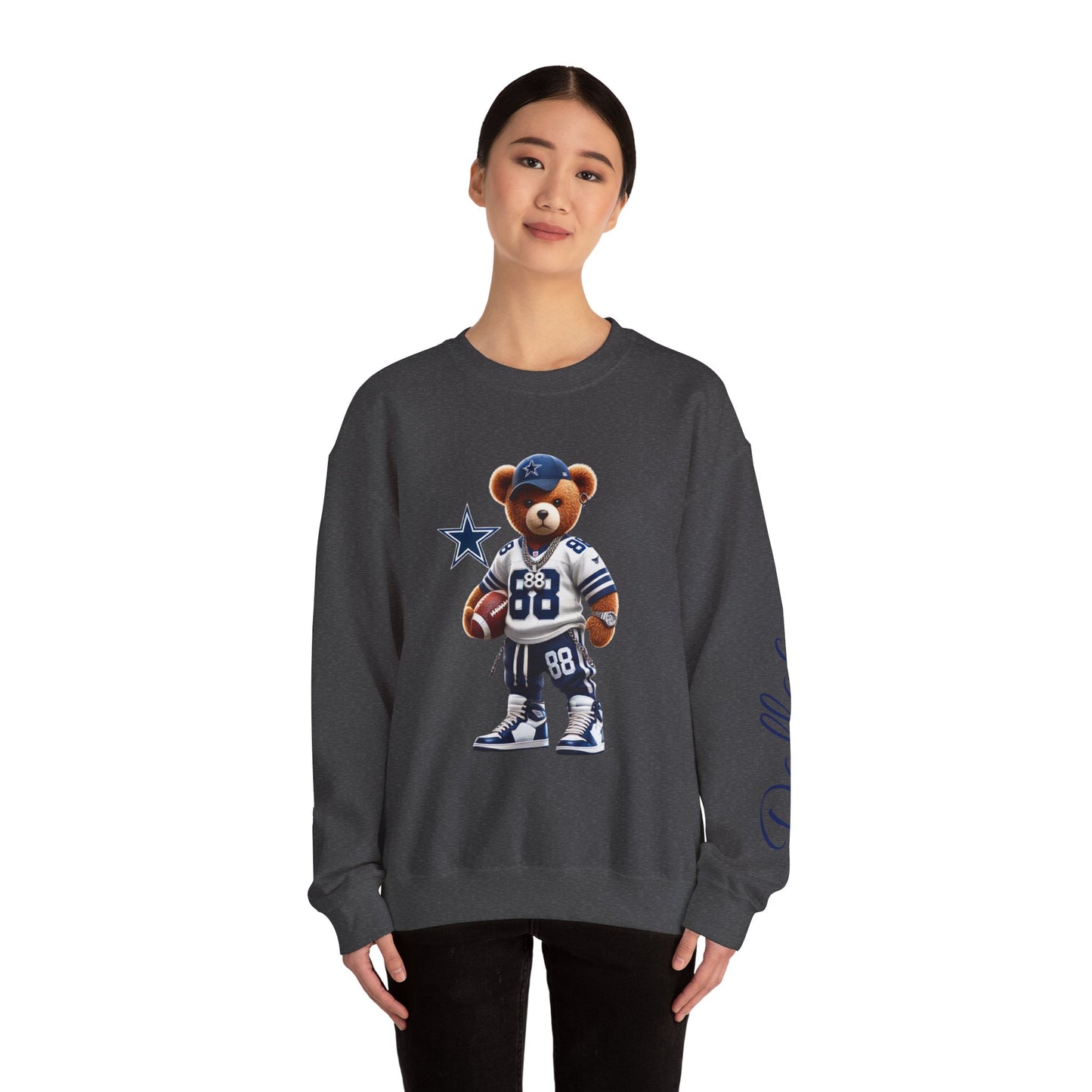 Sporty Bear Crewneck Sweatshirt, Casual Fall Fashion, Coziest Gift for Football Fans, Unisex Sweatshirt, Perfect for Game Days